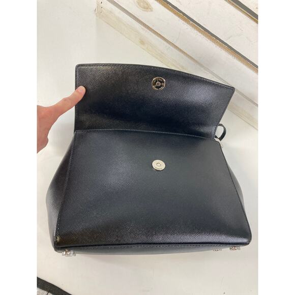 MICHAEL KORS, MEDIUM SIZE BLACK SAFFIANO LEATHER HANDBAG - Picture 7 of 11